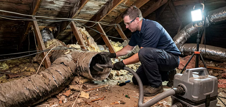 Storm-Damaged Attic Duct Cleaning in McAllen