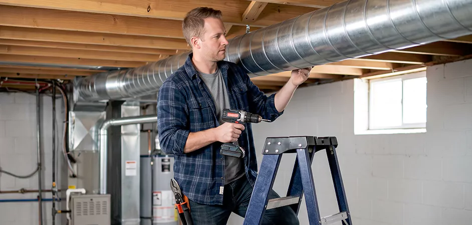 Exposed Spiral Ductwork in McAllen